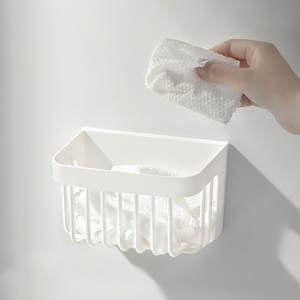 废弃洗脸巾壁挂收纳盒棉柔巾置物架卫生间用过的洁面巾二次回收筐