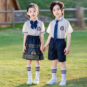 中国风服装马面裙套装男女六一儿 童班服演出服幼儿园毕业照园服