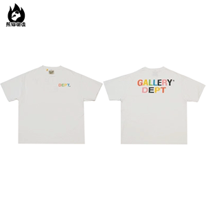 Gallery Dept. 白色彩虹logo背后字母印花短袖t恤宽松男女ins同款