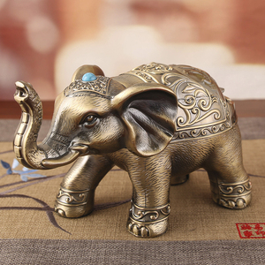 吉象烟灰缸实用家居礼品大象摆件中式个性时尚创意烟灰缸带盖摆饰