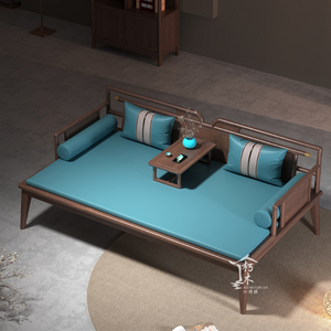 新中式推拉伸缩罗汉床客厅小户型罗汉榻现代简约折叠沙发椅炕榻床