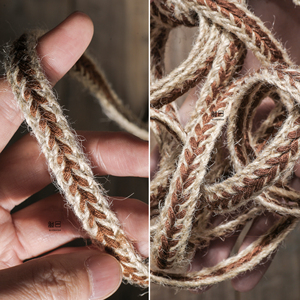 小辫子双色棉麻织带复古装饰绳子 创意旧物改造手工DIY包服装辅料