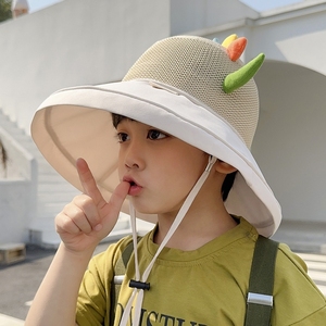 宝宝卡通帽子春秋季儿童渔夫帽可爱大帽沿防晒帽大童盆帽薄款夏季