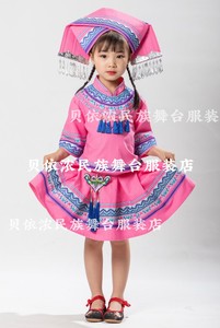 贝依浓原创三月三壮族服装粉色女童短裙套装棉麻料现货包邮