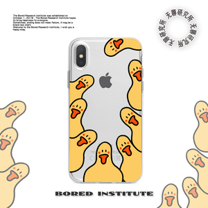 ins超火可爱小黄鸭插画适用小米苹果X/11/12手机全包透明保护软壳