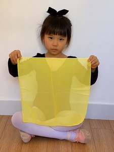 舞蹈手绢花考级专用正方形小方巾丝巾表演手帕儿童红跳舞纱巾道具