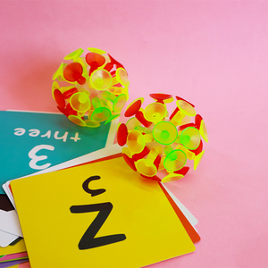 儿童吸盘球可发光粘粘球吸卡片英语课堂教具互动早教玩具幼儿塑胶