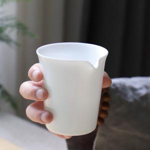 景德镇官方鹰嘴茶具分茶器公道杯陶瓷配件白瓷公杯专用单个公平杯