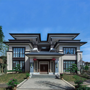 3183网红新中式农村3层别墅设计图纸豪华大气三层房屋设计效果图