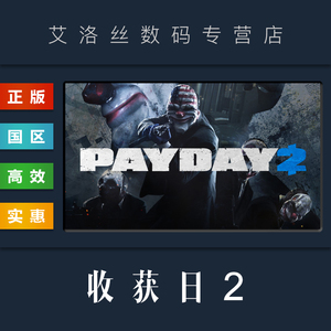 PC中文正版 steam平台 国区 联机游戏 收获日2 掠夺日2 PAYDAY 2 激活码 Key