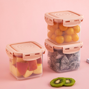 水果便当盒外带食品级塑料密封外出水果盒儿童便携带盖水果保鲜盒