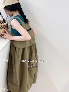 波拉bora韩国童装女童连衣裙2024夏装洋气女孩背带裙时髦中童裙子