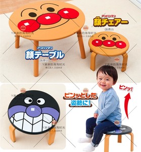 日本购面包超人细菌小子儿童实木小凳子板凳茶几凳矮圆凳宝宝桌子