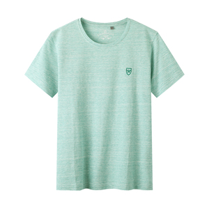 剪标男装折扣店 夏季新款净色圆领精致简约休闲短袖T恤衫