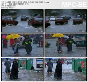 1998年武汉街头暴雨 抗洪救灾 历史影像资料 动态实拍视频素材