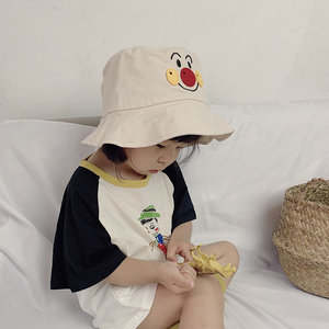 宝宝韩国渔夫帽夏季薄款女童太阳帽面包超人盆帽男童遮阳可爱帽子