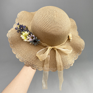 沙滩帽亲子儿童太阳帽可折叠夏凉帽女童防晒遮阳帽海边度假草帽