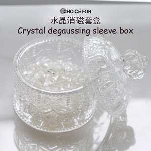 晶选灵盟天然白水晶消磁石碎石玻璃消磁杯手链饰品盒摆件首饰收纳