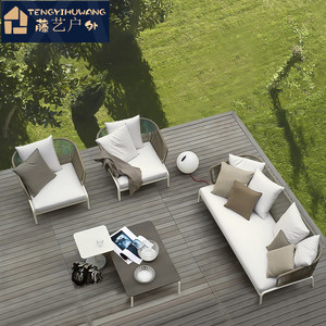 户外家具藤制沙发组合露天阳台藤编椅样板房庭院花园休闲沙发客厅