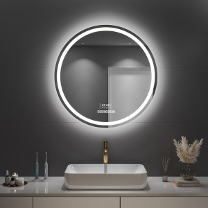圆形镜子挂墙智能浴室镜卫生间带灯LED触摸屏除雾补光壁挂镜1145