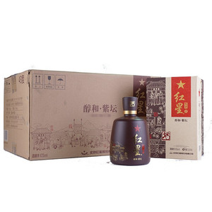 北京百年红星二锅头醇和紫坛盒装白酒兼香型43度500ML *6瓶整箱装