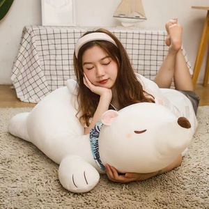 大白熊毛绒玩具抱枕床上睡觉可爱玩具公仔北极熊趴趴熊超软