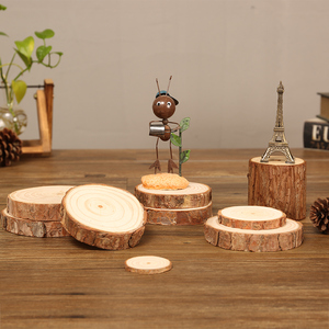 原木年轮木片小摆件圣诞节装饰品拍照道具DIY木头摄影树桩子画画