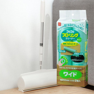 日本进口nitoms 地板瓷砖除尘粘滚 加宽加长地砖粘毛纸替换装24cm