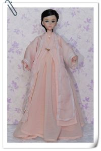 芭比娃娃配件服饰可儿衣服纯手工制作花千骨造型纯浅粉色套装古装
