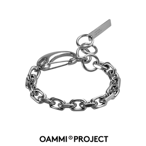 OAMMI原创潮牌街头粗锁链嘻哈钛钢手链ins小众设计男个性潮酷学生