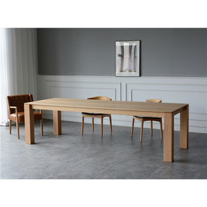北欧白腊木日式原木色餐桌全实木极简书桌设计师简约现代洽谈长桌