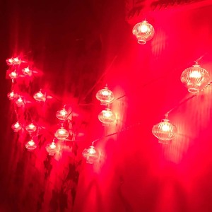 新年元旦装饰水晶串灯节日春节布置家用喜庆小串灯小红灯笼串