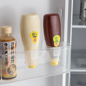 日本进口家用酱料倒置收纳盒冰箱侧门番茄沙拉挤酱瓶整理盒置物架