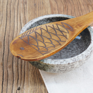 创意出口楠木鱼形米饭勺子 饭铲木质勺子日式餐具 木勺饭勺勺子