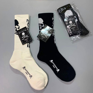 新品日本潮牌MMJ骷髅头袜子纯棉毛巾底高筒袜街头男女运动滑板袜