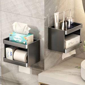 卫生间纸巾盒置物架壁挂式家用卫生纸厕所抽纸盒浴室免打孔厕纸架