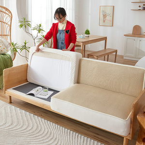夏季款冰藤沙发垫简约现代纯色凉感坐垫通用沙发套罩全包万能凉席