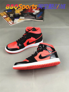 850SPORT Air Jordan 1 Mid AJ1黑红禁穿中帮 丝绸漆皮BQ6472-600