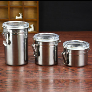 【清仓】咖啡豆粉储物罐密封罐瓶子带盖罐子家用不锈钢食品储存罐