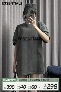 ESSENTIALS 美式正品潮牌夏季新款前胸立体印花潮牌男女短袖T恤