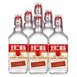 永丰北京二锅头出口型小方瓶白富美42度1.5LX6瓶（3斤装）粮食酒