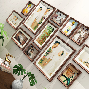 实木照片墙装饰相框挂墙组合创意家庭客厅冲洗婚纱照相片相册网红