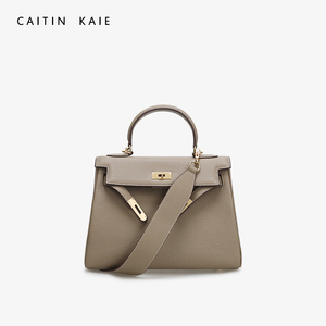 CAITIN KAIE 宽肩带凯莉包包女秋冬2022新款时尚大容量真皮手提包