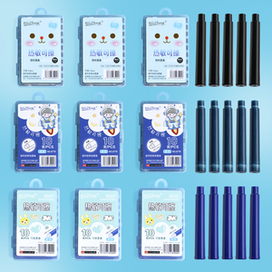 热敏可擦钢笔墨囊小学生专用蓝色墨水纯蓝三年级晶蓝蓝黑色通用可替换34mm收纳盒热可擦学生可换墨蓝色墨囊式