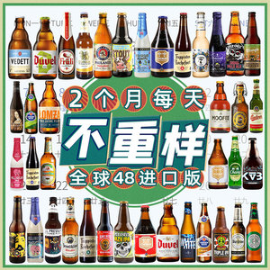 全球进口48瓶精酿啤酒1664/福佳白/罗斯福/粉象/白熊/林德曼/诱惑