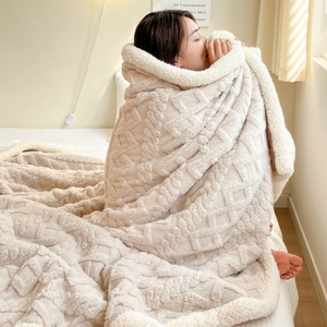 新疆包邮塔肤绒毛毯办公室披肩午睡毯冬季加厚珊瑚绒小毯子床上用