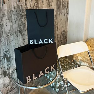 黑色高级感服装店袋子手提袋定制logo男女装店用包装购物礼品纸袋