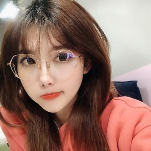 韩版潮素颜平光眼镜女网红款抗蓝光防辐射疲劳电脑近视眼睛框护眼