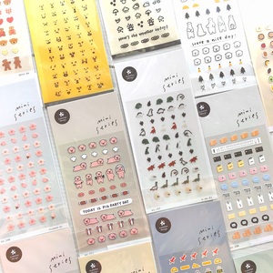 韩国贴纸可爱迷你动物天气表情标记分类贴PET防水手帐日记装饰贴