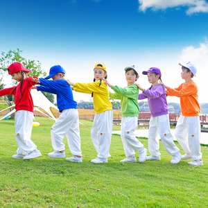 多多啦啦队演出服糖果彩色卫衣中小学生运动会开幕式服装合唱班服